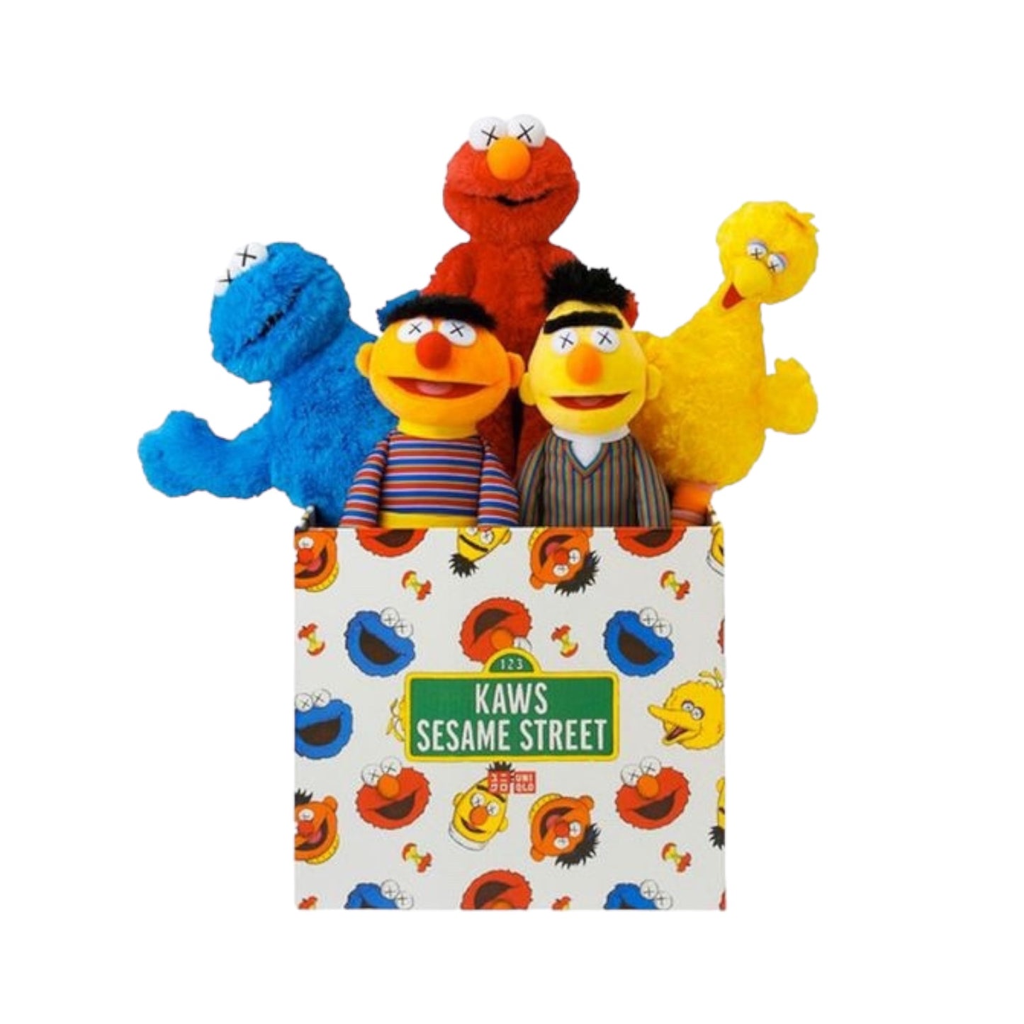 Coffret complet de jouets en peluche KAWS Sesame Street Uniqlo