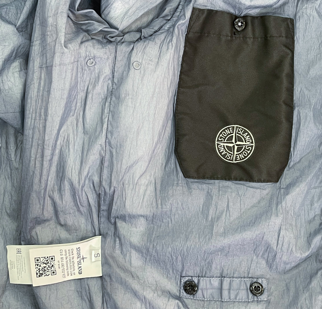 Veste en tissu froissé teint en pièce Stone Island