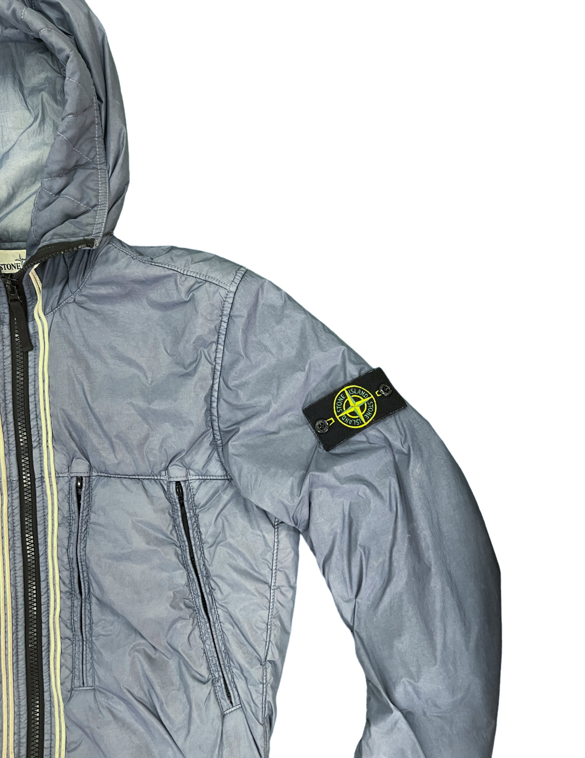 Veste en tissu froissé teint en pièce Stone Island