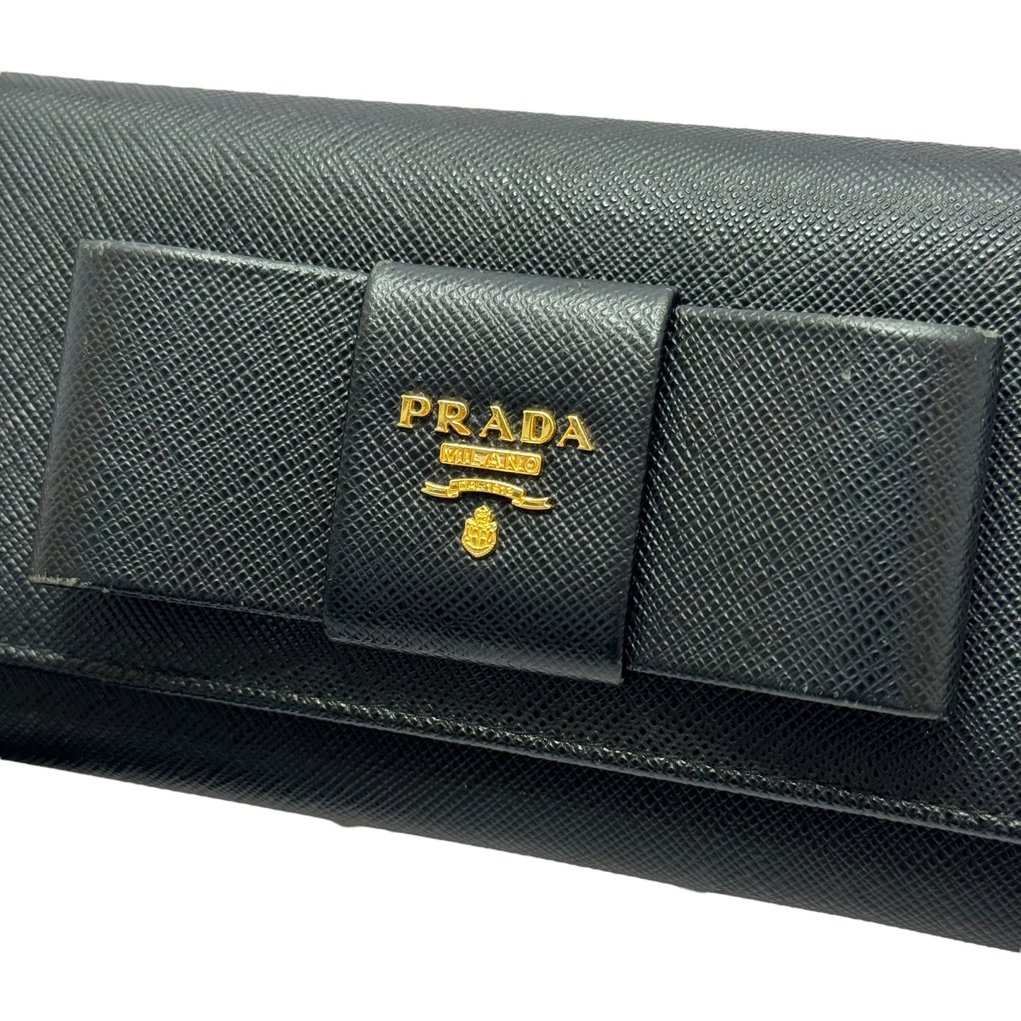 Prada Saffiano Leather Bow Continental Wallet