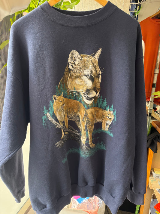 Vintage Wildlife Cougar Sweatshirt