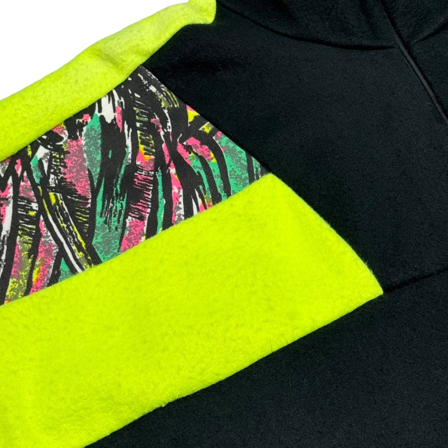 Vintage Neon Patterned Fleece Jumper