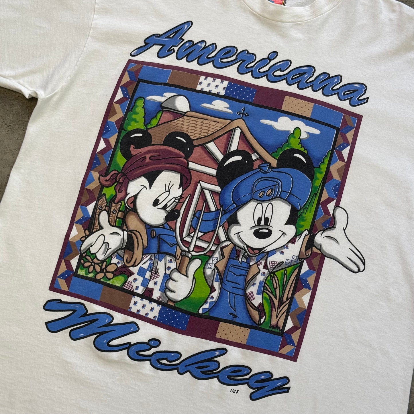 Vintage 1990 Jerry Leigh Mickey & Minnie Mouse 'Americana' T-Shirt