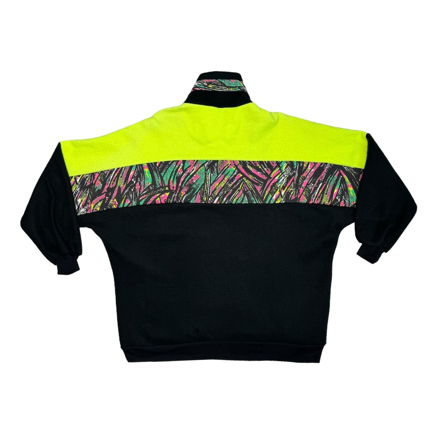 Vintage Neon Patterned Fleece Jumper