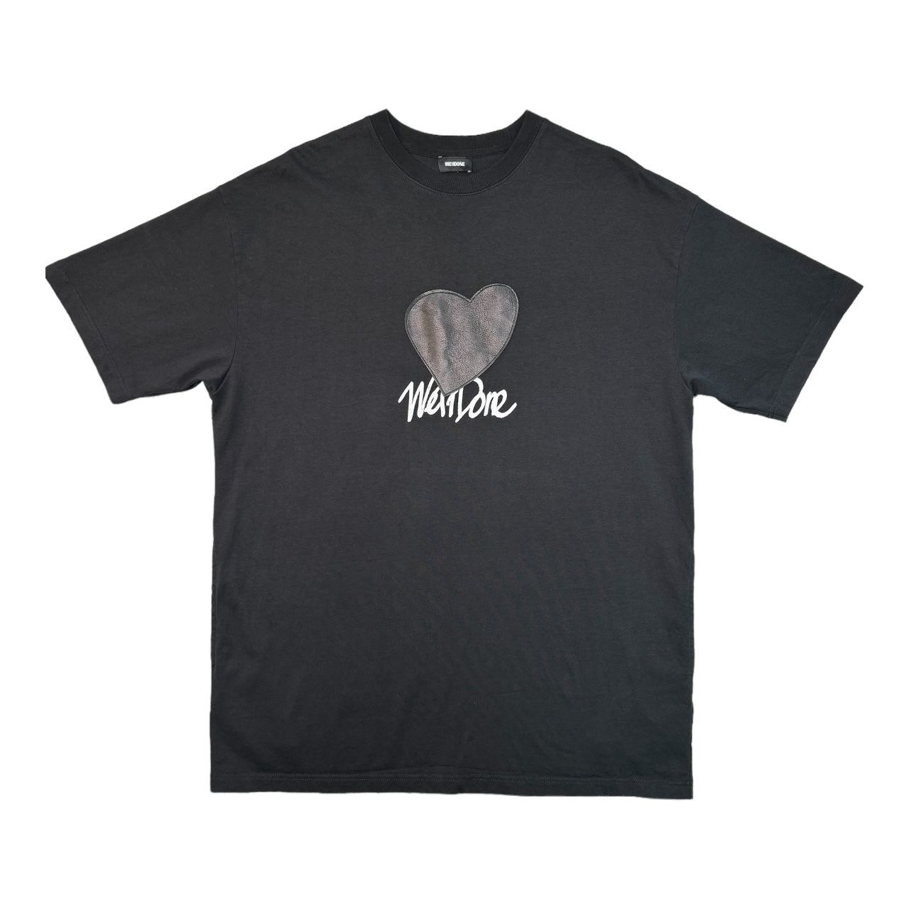 We11done Black Heart Patch Logo T-Shirt