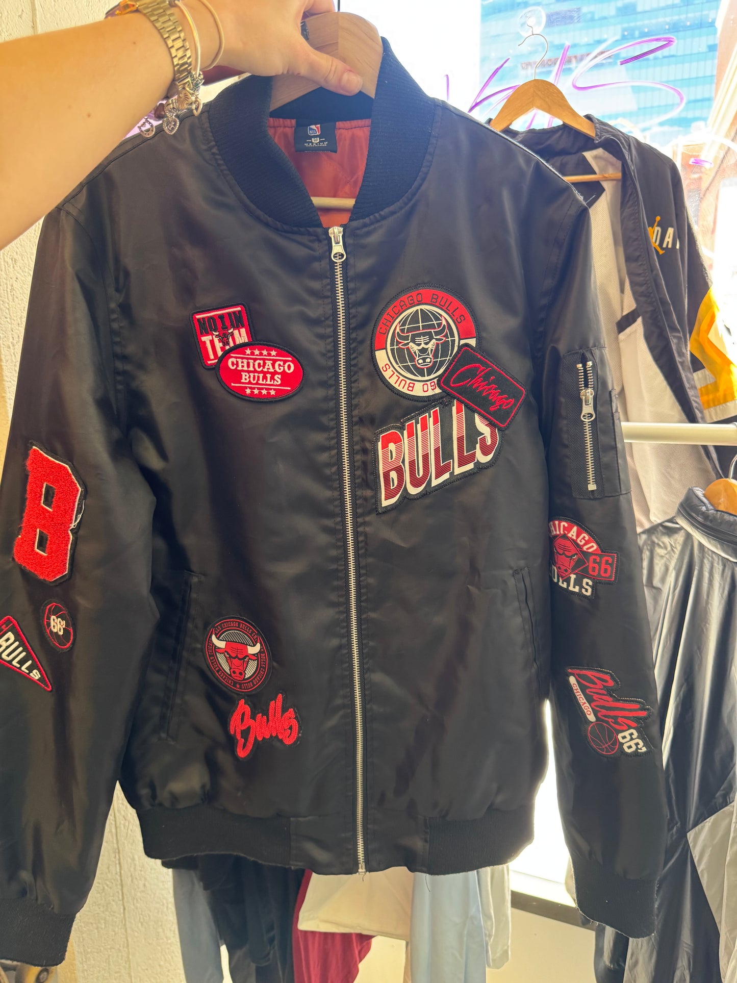 NBA Bulls Satin Bomber Jacket