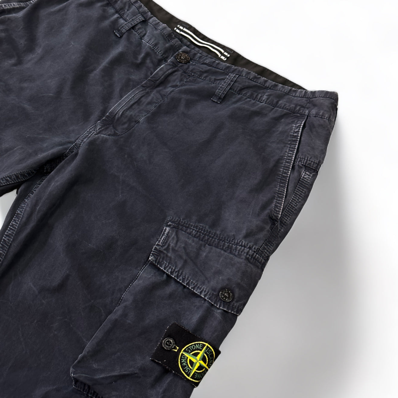 Stone island black cargo on sale trousers