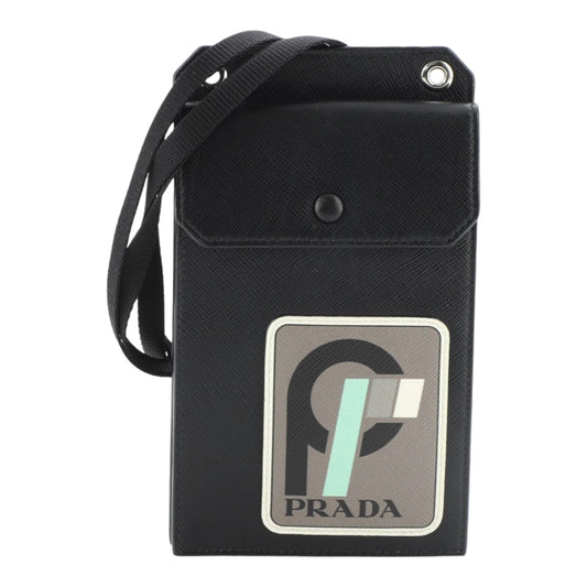 Prada Logo Patch Phone Crossbody Bag Saffiano Leather